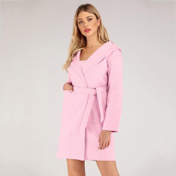 women's wool & blends spring autumn women coats long sleeve hooded belt mid-length cardigan windbreaker jacket tjr374, Black
women's wool & blends spring autumn women coats long sleeve hooded belt mid-length cardigan windbreaker jacket tjr374, Black