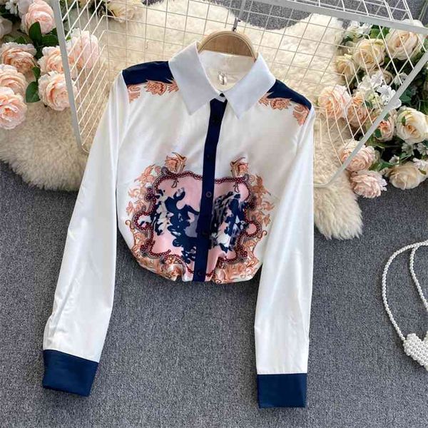 spring autumn temperament bohemian retro printed shirt female lapel loose and thin all-match uk767 210506, White
spring autumn temperament bohemian retro printed shirt female lapel loose and thin all-match uk767 210506, White