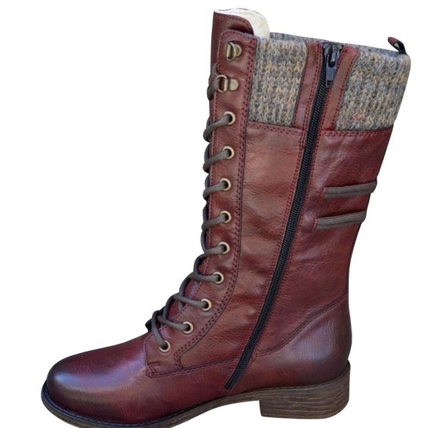 boots women's waterproof warm comfortable shoes calf length low heel lace up fashionable women, Black
boots women's waterproof warm comfortable shoes calf length low heel lace up fashionable women, Black