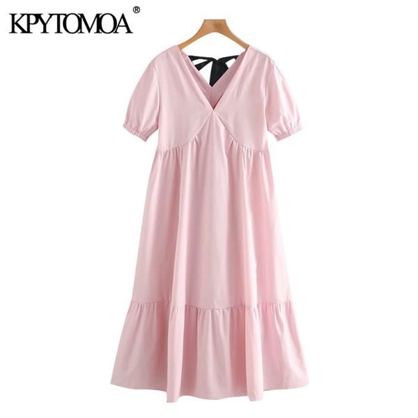 women sweet fashion back bow tied ruffled midi dress vintage v neck short sleeve female dresses vestidos mujer 210416, Black;gray
women sweet fashion back bow tied ruffled midi dress vintage v neck short sleeve female dresses vestidos mujer 210416, Black;gray