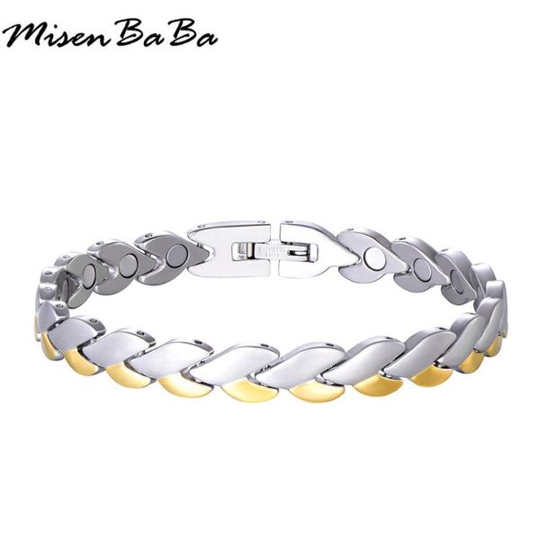 link, chain wheat design stainless steel magnetic bracelets for women men femme fashion healthy care ion bangles, Black
link, chain wheat design stainless steel magnetic bracelets for women men femme fashion healthy care ion bangles, Black