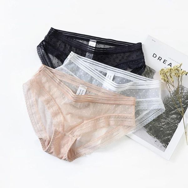 women's panties low-waist mesh lace wrap hip briefs polka-dot see-through pure cotton bottoms breathable ladies underwear, Black;pink
women's panties low-waist mesh lace wrap hip briefs polka-dot see-through pure cotton bottoms breathable ladies underwear, Black;pink