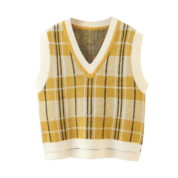 women's vests college style v-neck knitted sweater fashion slim sleeless plaid warm pullover lady casual loose chic 2021, Black;white
women's vests college style v-neck knitted sweater fashion slim sleeless plaid warm pullover lady casual loose chic 2021, Black;white
