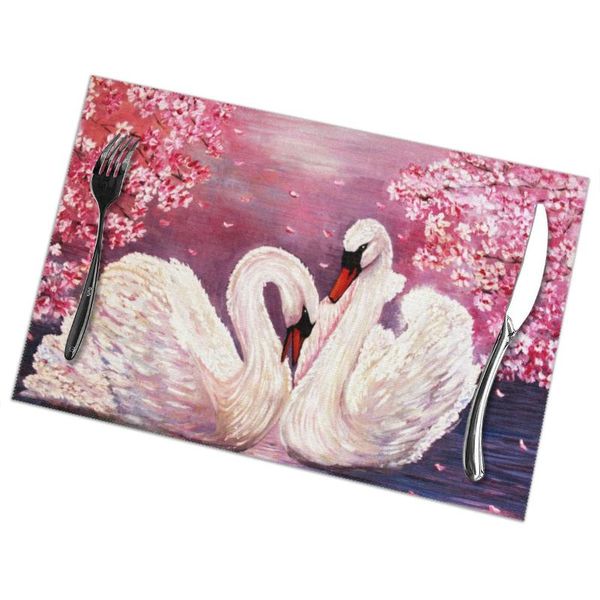 mats & pads 6pcs placemat for dining table swan pink flowers oil painting heat-resistant kitchen accessories
mats & pads 6pcs placemat for dining table swan pink flowers oil painting heat-resistant kitchen accessories