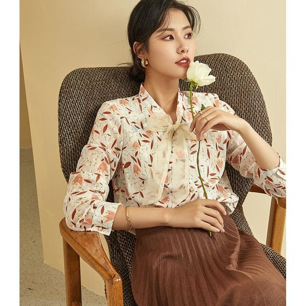 women's knits & tees girls' shirt design sense niche 2021 spring and autumn french floral bow chiffon loose top, White
women's knits & tees girls' shirt design sense niche 2021 spring and autumn french floral bow chiffon loose top, White