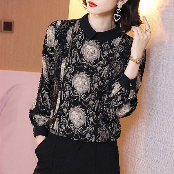 women spring autumn style elegant blouses shirts lady casual long sleeve stand collar printed blusas df3952 women's &, White
women spring autumn style elegant blouses shirts lady casual long sleeve stand collar printed blusas df3952 women's &, White