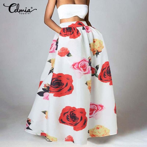 women's skirts celmia floral printed skirt 2021 summer vintage high waist a-line fashion casual loose holiday maxi, Black
women's skirts celmia floral printed skirt 2021 summer vintage high waist a-line fashion casual loose holiday maxi, Black