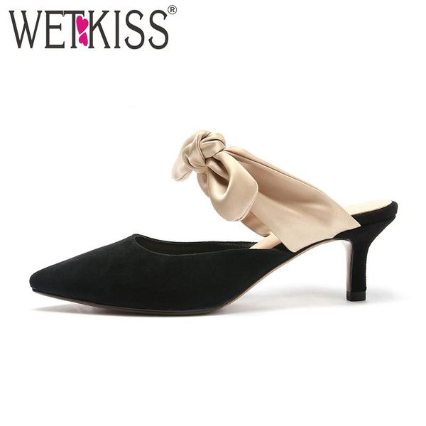 women genuine leather shoes pumps female high heels mules lady clogs pointed toe 2021 dress, Black
women genuine leather shoes pumps female high heels mules lady clogs pointed toe 2021 dress, Black
