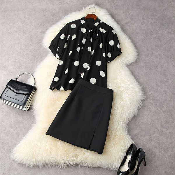 two piece dress summer short sleeve round neck polka dot chiffon ribbon tie bow blouse + high waist skirt suits 2 s set 21a062031 4lzh, White
two piece dress summer short sleeve round neck polka dot chiffon ribbon tie bow blouse + high waist skirt suits 2 s set 21a062031 4lzh, White