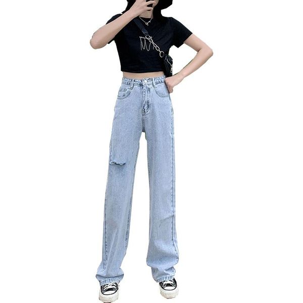 women's jeans spring and autumn retro style high waist solid color wide leg women street slim straight ladies d428, Blue
women's jeans spring and autumn retro style high waist solid color wide leg women street slim straight ladies d428, Blue