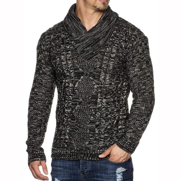 men's sweaters 2021 vintage mens knitted sweater with scarf collar slim fit hip hop streetwear casual male knitwear winter, White;black
men's sweaters 2021 vintage mens knitted sweater with scarf collar slim fit hip hop streetwear casual male knitwear winter, White;black