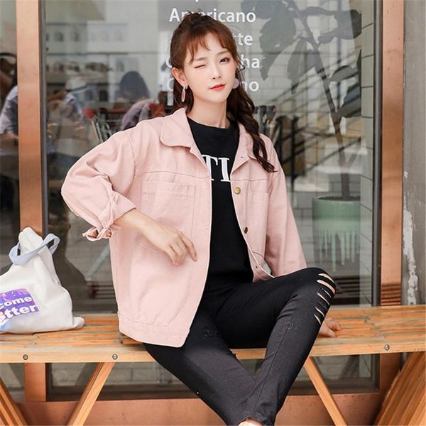 spring women outerwear 2021 large size loose female denim jacket wild single-breasted ladies qw022 women's jackets, Black;brown
spring women outerwear 2021 large size loose female denim jacket wild single-breasted ladies qw022 women's jackets, Black;brown