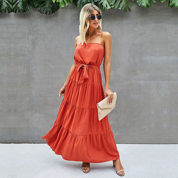 spring summer long strapless dress for women new casual solid color backless ladies party bandage maxi dresses 210413, Black;gray
spring summer long strapless dress for women new casual solid color backless ladies party bandage maxi dresses 210413, Black;gray