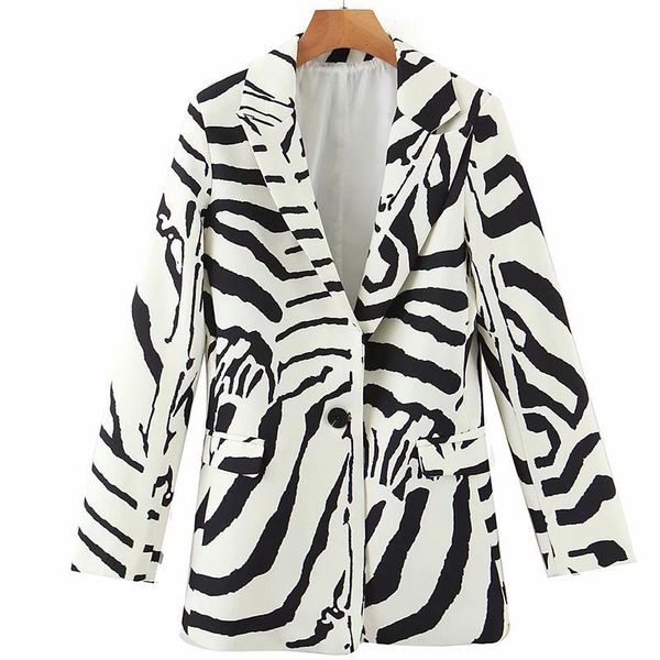 women's suits & blazers blingblingee 2021 autumn zebra print women casual fashion single button flap pockets slim female long jackets l, White;black
women's suits & blazers blingblingee 2021 autumn zebra print women casual fashion single button flap pockets slim female long jackets l, White;black