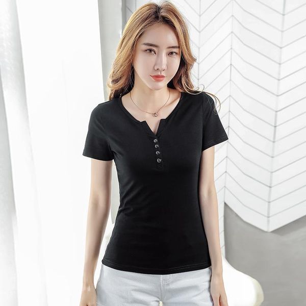 women's t-shirt 2021 t shirt women plus size fashion casual short sleeved summer solid color v-neck elegant slim, White
women's t-shirt 2021 t shirt women plus size fashion casual short sleeved summer solid color v-neck elegant slim, White