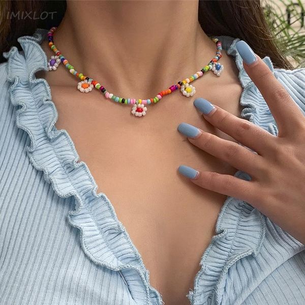 chains 2021 boho multicolor daisy flower pendant resin beaded choker necklace for women girls travel beach aesthetic jewelry, Silver
chains 2021 boho multicolor daisy flower pendant resin beaded choker necklace for women girls travel beach aesthetic jewelry, Silver