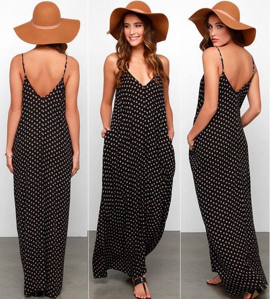 fashion women polka dot boho dress summer spaghetti strap casual loose maxi female street vestidos dresses, Black;gray
fashion women polka dot boho dress summer spaghetti strap casual loose maxi female street vestidos dresses, Black;gray