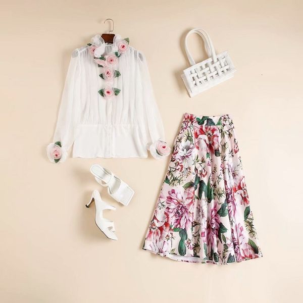 ladies skirt autumn fashion 2 piece women appliques flower deco long sleeve white shirt+sweet floral print skirt set
ladies skirt autumn fashion 2 piece women appliques flower deco long sleeve white shirt+sweet floral print skirt set