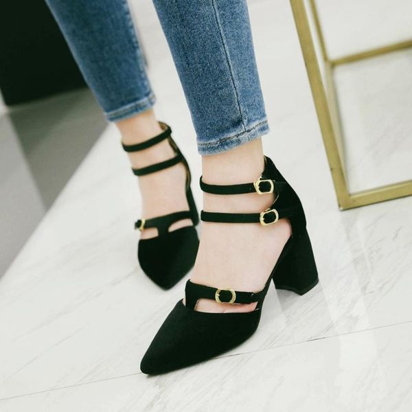 women's shoes fashion casual point toe buckle strap square heel med female party high heels black pumps dress
women's shoes fashion casual point toe buckle strap square heel med female party high heels black pumps dress