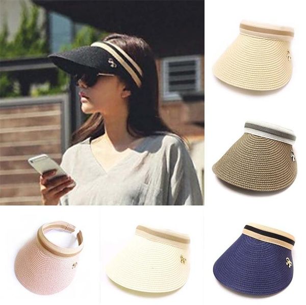 wide brim hats bow decor sun hat women empty visor cap fashion baseball stripe e beach uv protection gorra, Blue;gray
wide brim hats bow decor sun hat women empty visor cap fashion baseball stripe e beach uv protection gorra, Blue;gray