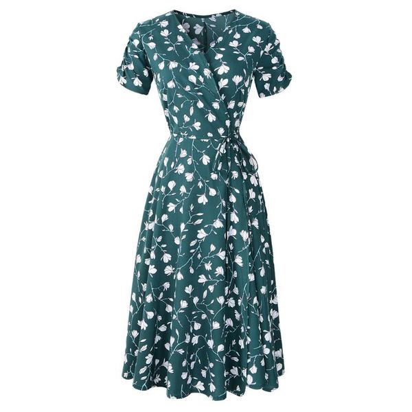 casual dresses wear for woman fashion womens v neck holiday floral prinedt dress corset high waist ladies short sleeve party francais, Black;gray
casual dresses wear for woman fashion womens v neck holiday floral prinedt dress corset high waist ladies short sleeve party francais, Black;gray