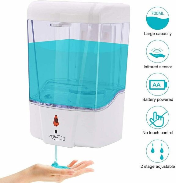 700ml wall mounted smart soap dispenser automatic infrared induction touchless liquid for kitchen bathroom
700ml wall mounted smart soap dispenser automatic infrared induction touchless liquid for kitchen bathroom