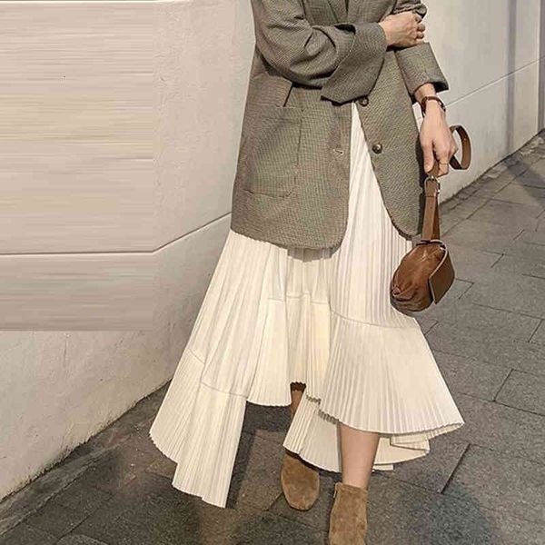 skirts asymmetrical pleated chiffon spring summer korea fashion high waist slim white a line women long s668 6jvb, Black
skirts asymmetrical pleated chiffon spring summer korea fashion high waist slim white a line women long s668 6jvb, Black