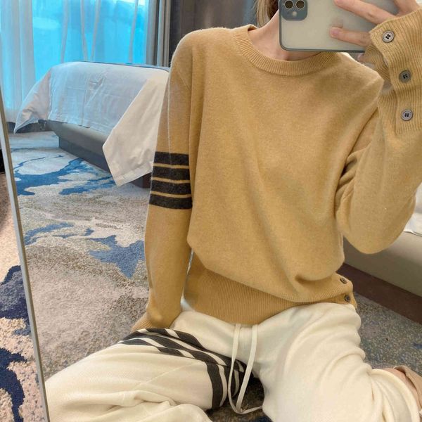 tb college style four bar wool pullover sweater for men and women lovers long sleeve round neck casual bottomed sweater trend, White;black
tb college style four bar wool pullover sweater for men and women lovers long sleeve round neck casual bottomed sweater trend, White;black