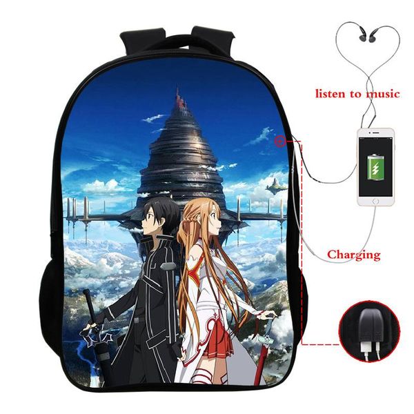 backpack beautiful sword art online usb charge backpacks men women daily knapsack boys girls schoolbag mochila fashion
backpack beautiful sword art online usb charge backpacks men women daily knapsack boys girls schoolbag mochila fashion