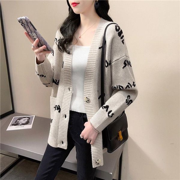 women's knits & tees korean version of the autumn and winter 2021 long-sleeved v-neck sweater knitted cardigan loose outer jacket women, White
women's knits & tees korean version of the autumn and winter 2021 long-sleeved v-neck sweater knitted cardigan loose outer jacket women, White