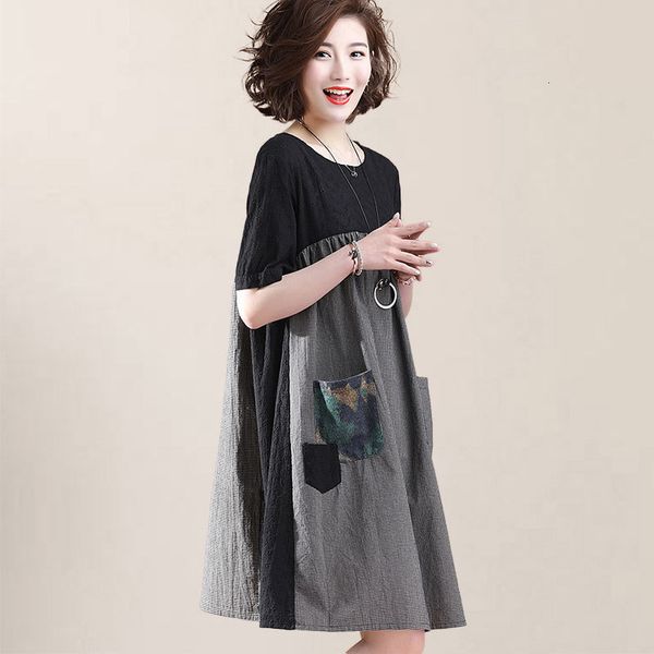 casual dresses women cotton and linen summer fashion o-neck short sleeve plaid loose size l-5xl 4an9, Black;gray
casual dresses women cotton and linen summer fashion o-neck short sleeve plaid loose size l-5xl 4an9, Black;gray