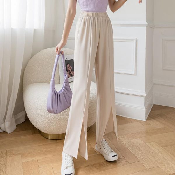 women's pants & capris women spring summer solid color office lady long trousers female chic loose casual elastic high waist slit strai, Black;white
women's pants & capris women spring summer solid color office lady long trousers female chic loose casual elastic high waist slit strai, Black;white