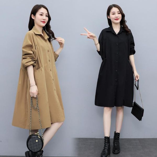 women's wool & blends spot goods second autumn loose casual a- style mid-length trench coat thin looking fashion, Black
women's wool & blends spot goods second autumn loose casual a- style mid-length trench coat thin looking fashion, Black