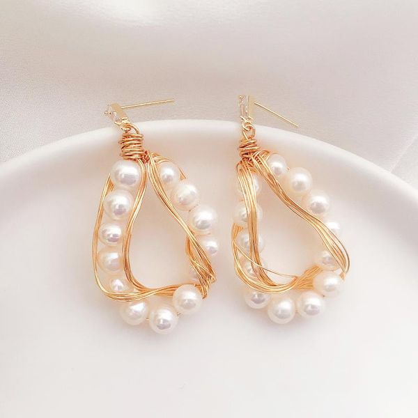 stud daimi freshwater pearl studs earrings 925 sterling silver winding design for women, Golden;silver
stud daimi freshwater pearl studs earrings 925 sterling silver winding design for women, Golden;silver