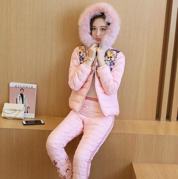 women's trench coats winter jacket pants women suit down cotton coat parka with fur hoodie print 2 piece set tracksuit q32, Tan;black
women's trench coats winter jacket pants women suit down cotton coat parka with fur hoodie print 2 piece set tracksuit q32, Tan;black