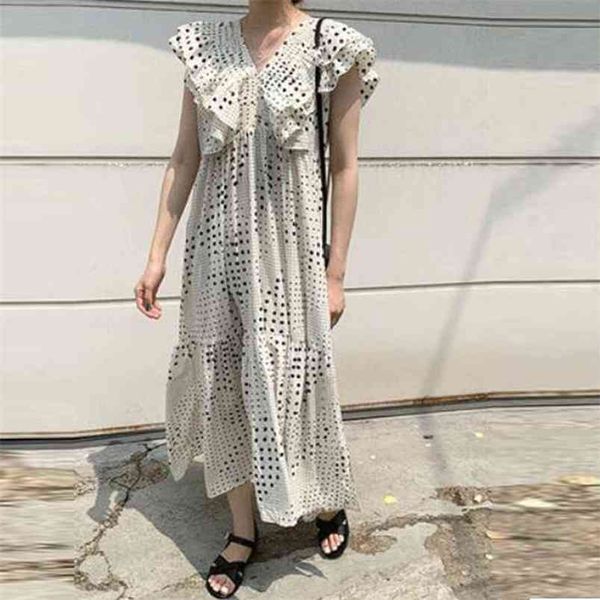 summer women's dress retro korean style the v-neck polka dot stitching ruffle slim loose female es ll426 210506, Black;gray
summer women's dress retro korean style the v-neck polka dot stitching ruffle slim loose female es ll426 210506, Black;gray