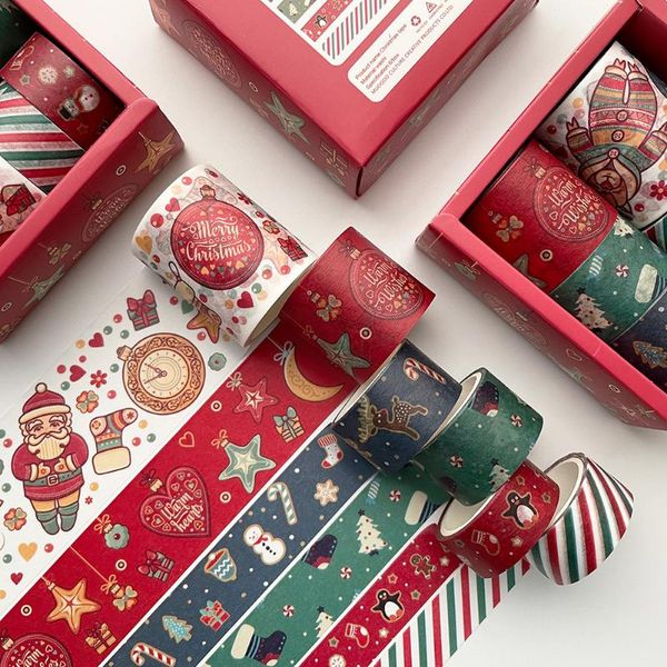 craft tools 6 pcs/box merry christmas masking washi tape set holiday gift decorative adhesive for card making diy stationary decor
craft tools 6 pcs/box merry christmas masking washi tape set holiday gift decorative adhesive for card making diy stationary decor