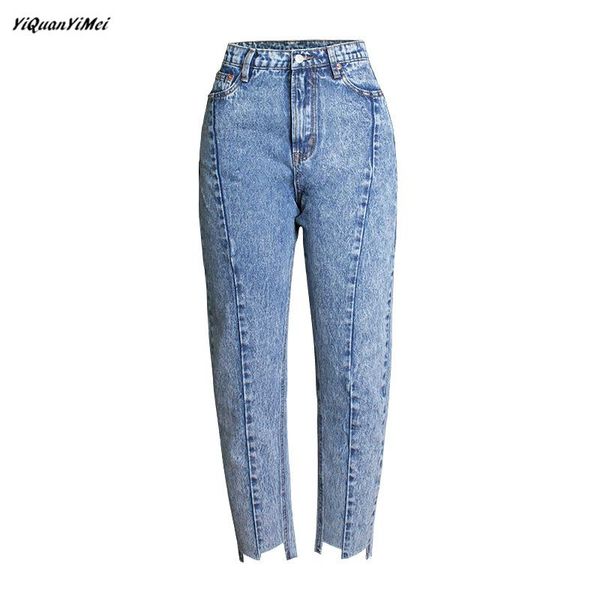 spliced boyfriend jeans for women snow wash woman high waist straight loose denim pants ankle-length women's, Blue
spliced boyfriend jeans for women snow wash woman high waist straight loose denim pants ankle-length women's, Blue