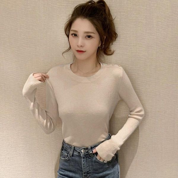 women's sweaters fall o-neck women solid color basic and fashion makes you relaxed cozy, to pair with pullovers, White;black
women's sweaters fall o-neck women solid color basic and fashion makes you relaxed cozy, to pair with pullovers, White;black