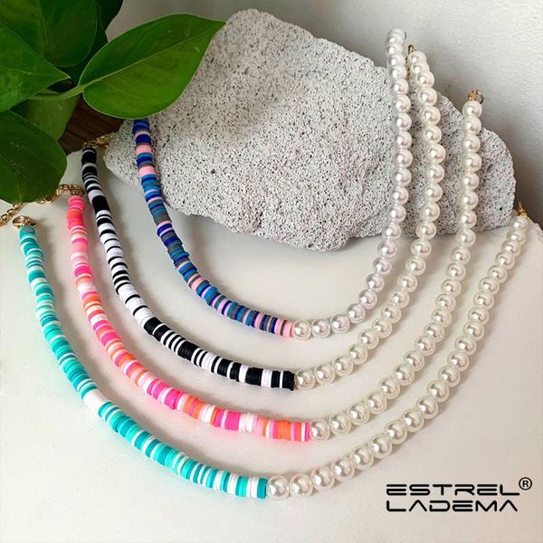 chokers simple colorful clay beaded asymmetry pearl choker necklace for women imitation pearls handmade bead strand femme boho jewelry, Golden;silver
chokers simple colorful clay beaded asymmetry pearl choker necklace for women imitation pearls handmade bead strand femme boho jewelry, Golden;silver