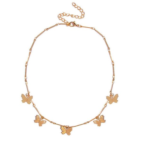european and american simple 5 butterfly necklace pendant female clavicle chain gift chokers, Golden;silver
european and american simple 5 butterfly necklace pendant female clavicle chain gift chokers, Golden;silver