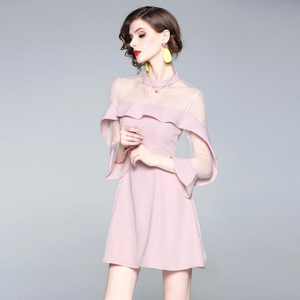 casual dresses spring and summer 2021 women's mesh splicing ruffle dress celebrity perspective sheath butterfly sleeve cloth, Black;gray
casual dresses spring and summer 2021 women's mesh splicing ruffle dress celebrity perspective sheath butterfly sleeve cloth, Black;gray