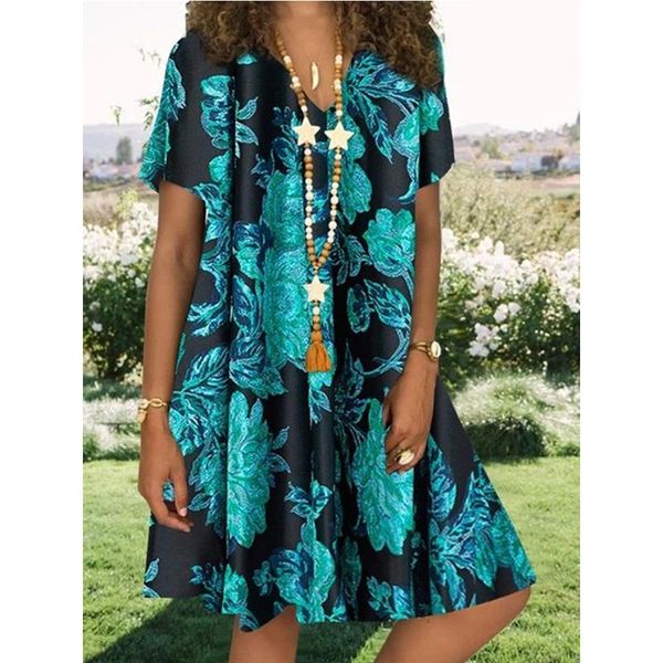 casual dress women plus size summer floral print short sleeve loose party elegant retro v-neck sundress vestidos dresses, Black;gray
casual dress women plus size summer floral print short sleeve loose party elegant retro v-neck sundress vestidos dresses, Black;gray