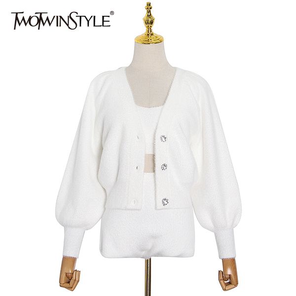 twotwinstyle elegant three piece set for women tank lantern sleeve short coat casual shorts white sets female 210517
twotwinstyle elegant three piece set for women tank lantern sleeve short coat casual shorts white sets female 210517