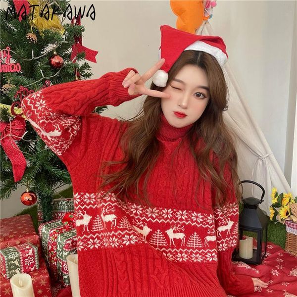 women's sweaters christmas woman loose outer wear turtleneck pullovers retro fashion jacquard sweater pull femme hiver korean 8poj, White;black
women's sweaters christmas woman loose outer wear turtleneck pullovers retro fashion jacquard sweater pull femme hiver korean 8poj, White;black