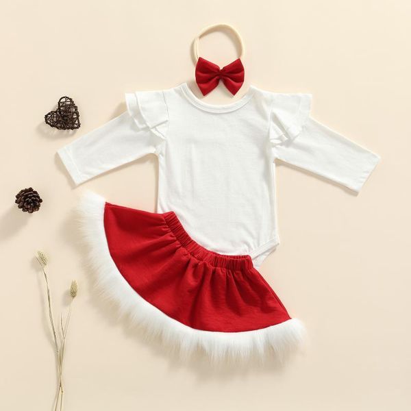 clothing sets christmas infant baby girls outfit solid color long sleeve romper +skirt + headband xmas clothes 0-24months, White
clothing sets christmas infant baby girls outfit solid color long sleeve romper +skirt + headband xmas clothes 0-24months, White