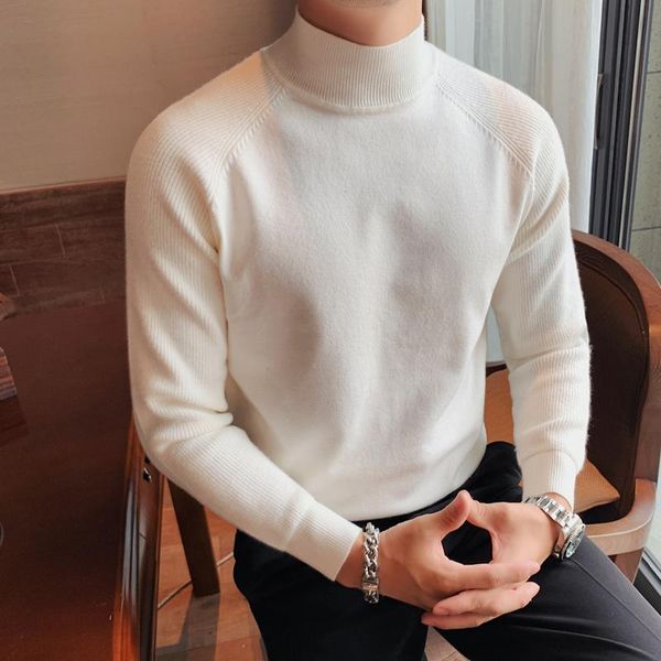 men's sweaters british style autumn winter drop shoulder turtleneck for men clothing thick slim fit casual pullovers pull homme 3xl, White;black
men's sweaters british style autumn winter drop shoulder turtleneck for men clothing thick slim fit casual pullovers pull homme 3xl, White;black