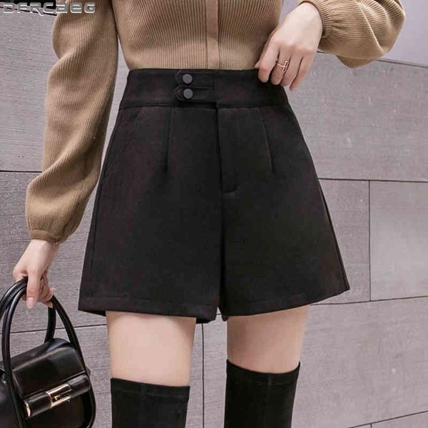 women's shorts 2021 autumn winter brown black vintage high waisted wool feminino double button loose wide leg short femme 6n55, White;black
women's shorts 2021 autumn winter brown black vintage high waisted wool feminino double button loose wide leg short femme 6n55, White;black