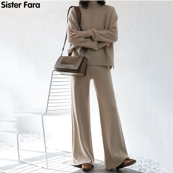 women's tracksuits sister fara 2021 spring women knitted long sleeve two piece set pants woman suit outwear 2 sweater+wide leg, Gray
women's tracksuits sister fara 2021 spring women knitted long sleeve two piece set pants woman suit outwear 2 sweater+wide leg, Gray