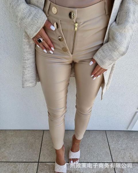 women's pants & capris casual button design placket 2021 autumn fashion apricot slim fit wear, Black;white
women's pants & capris casual button design placket 2021 autumn fashion apricot slim fit wear, Black;white